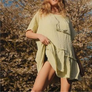 Free People Beach Marni Key Largo Green Crinkled Tunic Women's Size Small S